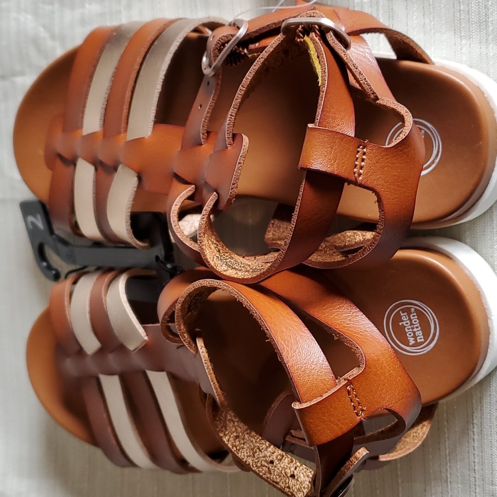 Brown and Gold Gladiator Sandals - Picture 6 of 8